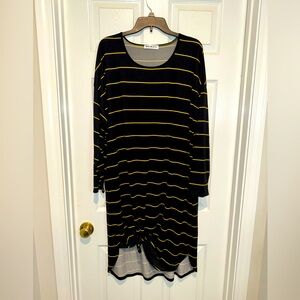 Doublju Black And Yellow Striped Boutique Dress. Size XL